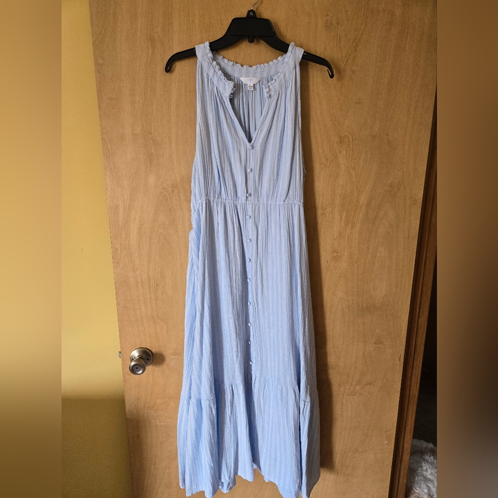 Time and Tru Blue Halter Maxi Sundress